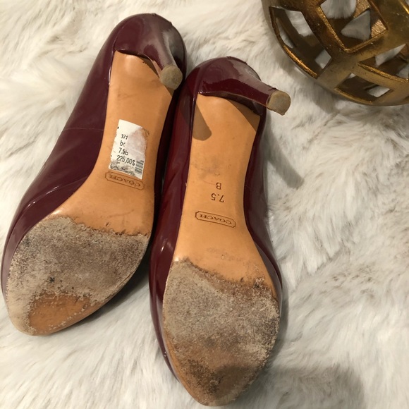 Coach maroon heels toe peep - Picture 6 of 6
